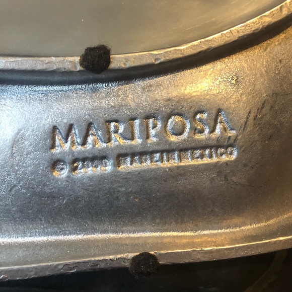 Lion platter: large silver metal raised decor or bowl: Mariposa made in Mexico - Picture 3 of 9